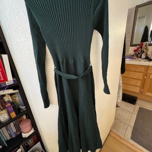 Lulu's Deep Green Ribbed Dress - Picture 2 of 3